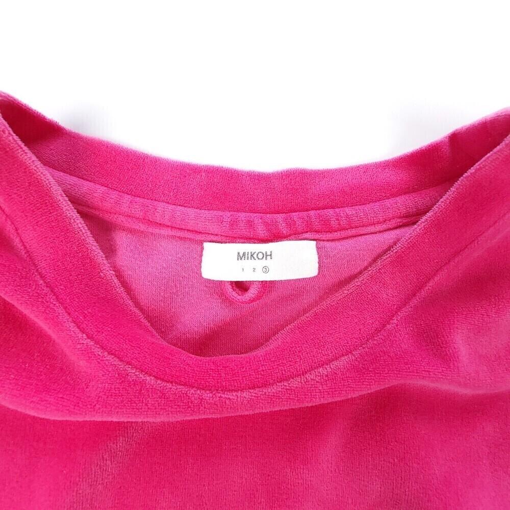 MIKOH Track Set Kimo Oversized Sweatshirt Luca Shorts Pink Passion Velour Large - Picture 2 of 11